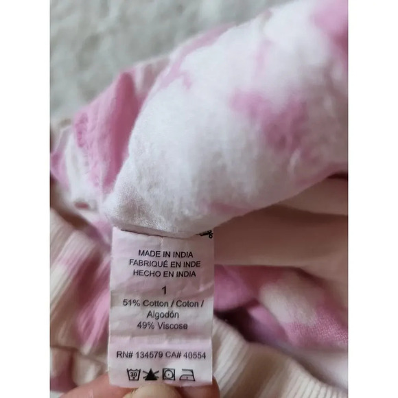 NWT Sundry Womens Tie Dye Jogger Pant Small Size 1 Pink Pockets High Rise $189 - Picture 9 of 10